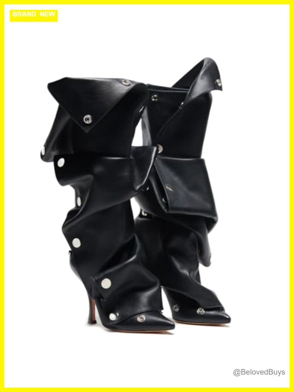 Women's Knee High Stiletto Boots Pointed Toe Ruched Slouchy Wide Calf